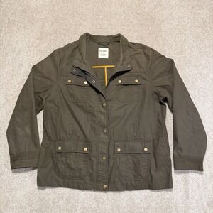 Old Navy Jacket Green Women's Size XXL Casual Utility Chore Jacket Cargo Pockets
